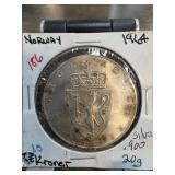Norway 1964 2 Kroner Silver Coin