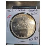 1962 Canada Silver Dollar Coin 23.33g