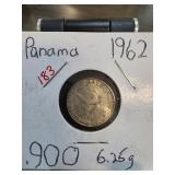 1962 Panama Silver Coin, .900 Fine, 6.25 Grams