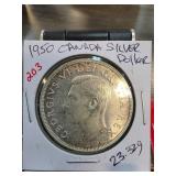 1950 Canada Silver Dollar Coin