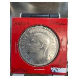 1951 Canada George VI Silver Dollar Coin