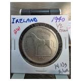 1940 Ireland Half Crown Silver Coin