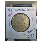 1938 Australia Florin Sterling Silver Coin