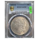 1893-O Morgan Silver Dollar PCGS AU53