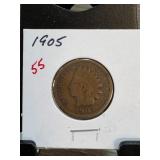 1905 Indian Head Cent in Collector Holder