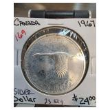 1967 Canada Silver Dollar with Goose Design