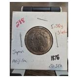 1876 Japanese Meiji Era 20 Sen Silver Coin