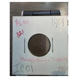1901 Indian Head One Cent Coin