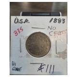 1883 USA Liberty Head Nickel Without Cents