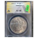 1898-S Morgan Silver Dollar Graded AU 58 by ANACS