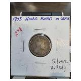 1903 Hong Kong 10 Cents Silver Coin