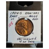 1954-S Lincoln Wheat Cent DDO-001 MS64 Red