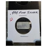 1 Gram .999 Fine Silver Bar by PAM Silver Company