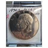 1974-S Eisenhower Proof Dollar Coin Deep Cameo