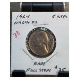 1964 MS64 Jefferson Nickel with Full Steps