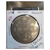 1889 Great Britain Sterling Silver Crown Coin