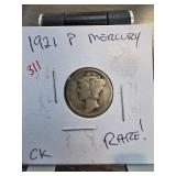 1921 P Mercury Dime in Holder