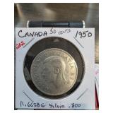 1950 Canada 50 Cents Silver Coin