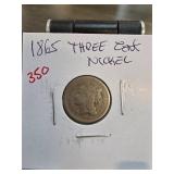 1865 Three-Cent Nickel Coin
