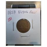 1858 Flying Eagle Cent in Holder