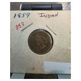 1859 Indian Head Cent in Holder