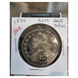 1834 Capped Bust Half Dollar Coin