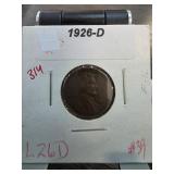 1926-D Lincoln Wheat Cent in Display Holder