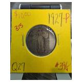 1927-P Standing Liberty Quarter in Holder