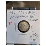 1942 Netherlands East Indies 1/10 Gulden Silver Co