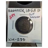 1858-B Hannover One Groschen Coin KM-235