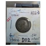 1936-D Great Britain Silver 6 Pence