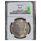 1902-O Morgan Silver Dollar MS62 by NGC
