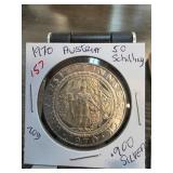 1970 Austria 50 Schilling Silver Coin