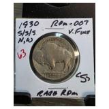 1930-s/s/s Buffalo Nickel RPM-007 in Very Fine Con