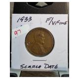1933 Lincoln Wheat Cent in Flip Holder