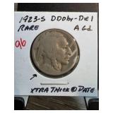 1923-S Buffalo Nickel With DDDObv-Die 1 Error