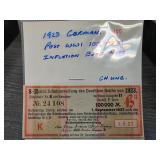 1923 German 100 Billion Mark Inflation Banknote