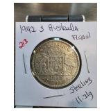 1942 S Australian Sterling Silver Florin Coin