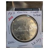 1953 Canada Silver Dollar ï¿½ UNC Condition