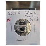 2005 S Silver Proof Oregon State Quarter