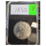 1832 Capped Bust Half Dollar in Protective Case