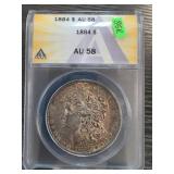 1884 Morgan Silver Dollar AU 58 by ANACS