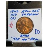 1942-D/D Lincoln Cent RPM-005 DDO in CH Red Uncirc