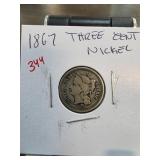 1867 Three-Cent Nickel Coin