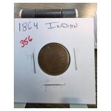 1864 Indian Head Cent Copper Coin