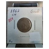 1862 Indian Head Cent in Good Condition