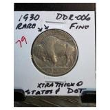 1930 Buffalo Nickel DDR-006 Fine Condition