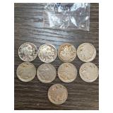 9 1925 Buffalo Nickels