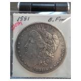 1881 Morgan Silver Dollar in Fine Condition