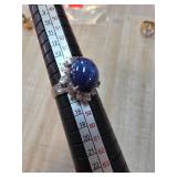 Sterling Silver Ring with Large Star Sapphire Cabo